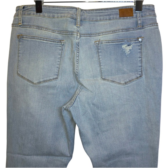 Judy Blue Distressed Blue Jeans Boyfriend Destroyed Light Wash 15 32 14 Ankle - Picture 11 of 16